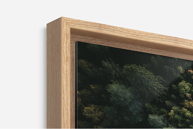 Cadre pente bois chêne et plexiglas 50x70 cm, Fabriqué en France