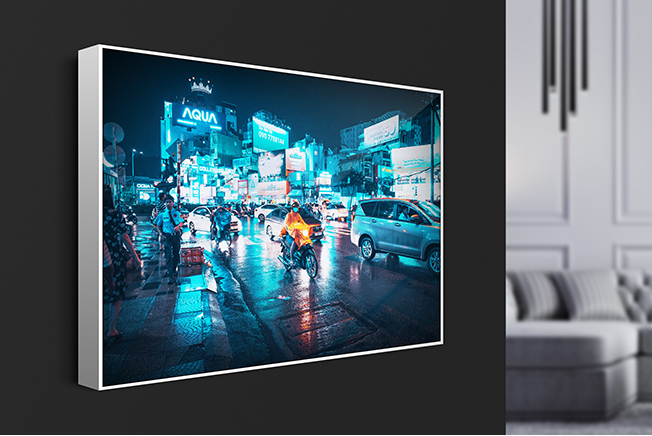Tableau de bord avec une toile écran LED 140x90 cm - Tirage photo
